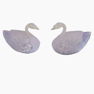 Vintage Swan Acrylic Figure Clear Frosted Transparent